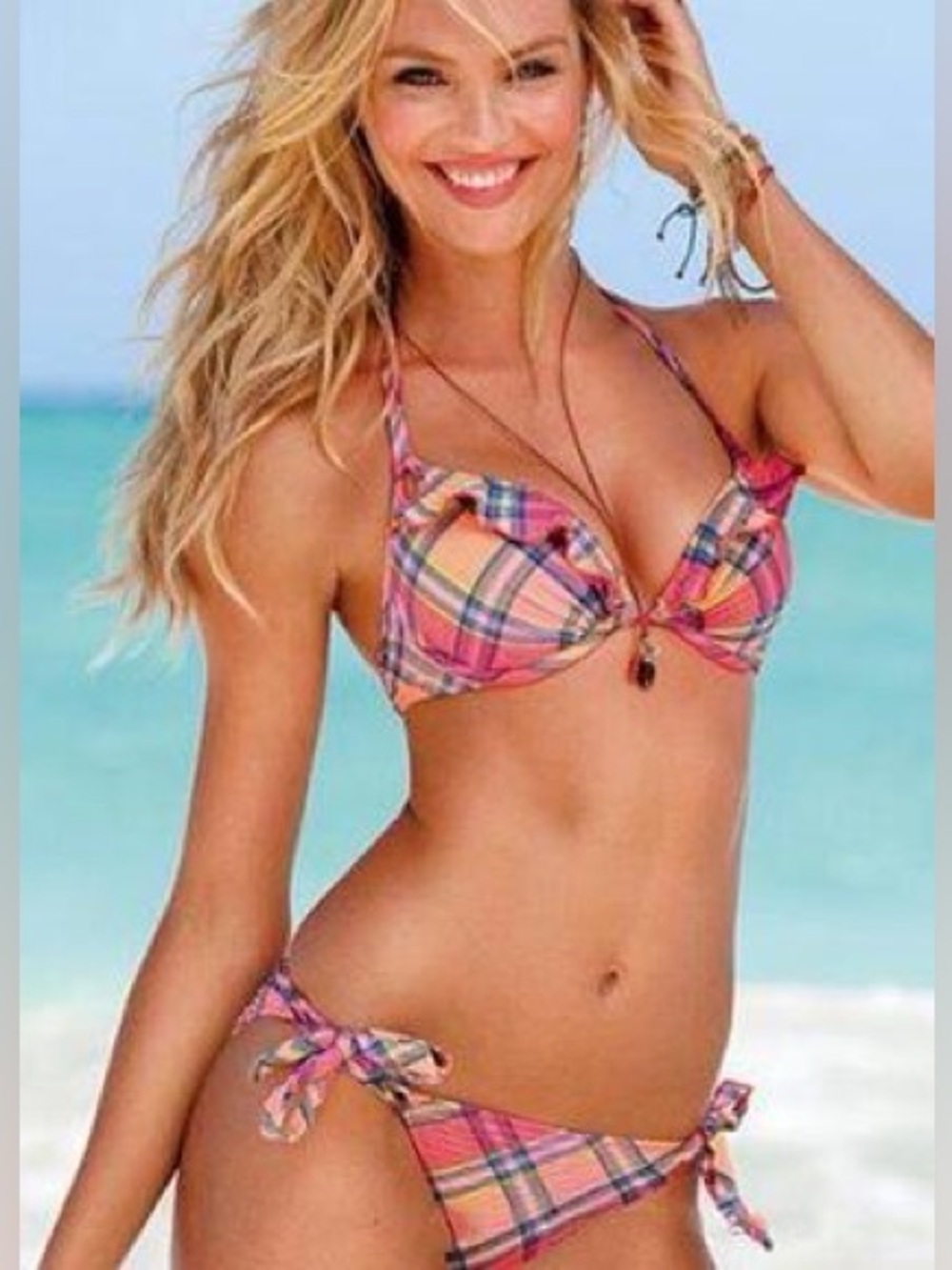Victoria’s Secret gingham push up bikini top plaid size 36D